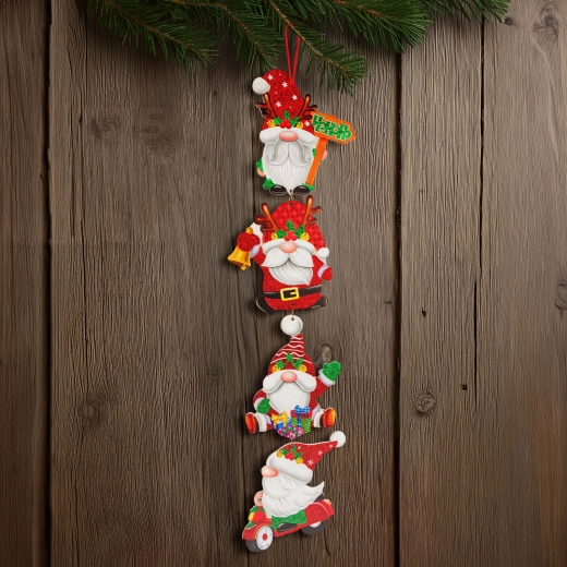 Décoration de Noël suspendue avec lutins 75 cm