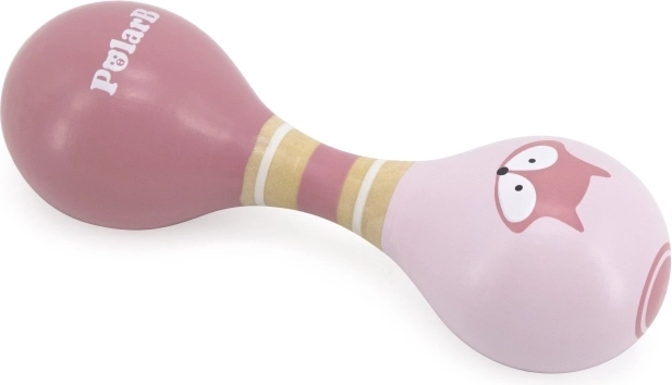 Maracas en bois double face avec renard Polar B