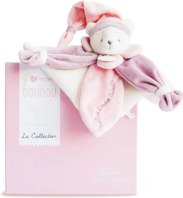 Coffret cadeau doudou – ours en peluche rose 24 cm