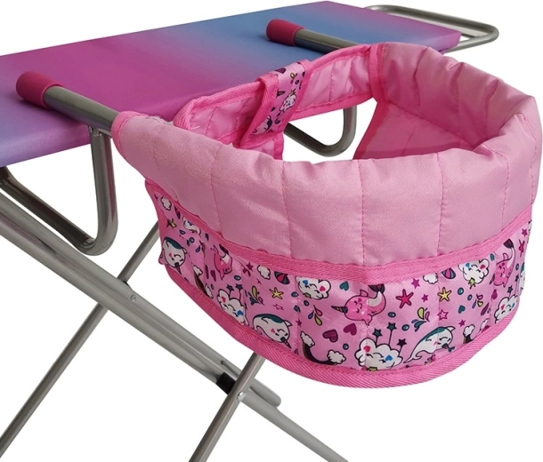 Chaise haute pour enfants rose avec motif licornes