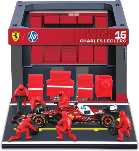 Set pass paddock F1 Bburago Formula Racing – Ferrari SF-25 (2025) Charles Leclerc 1:43