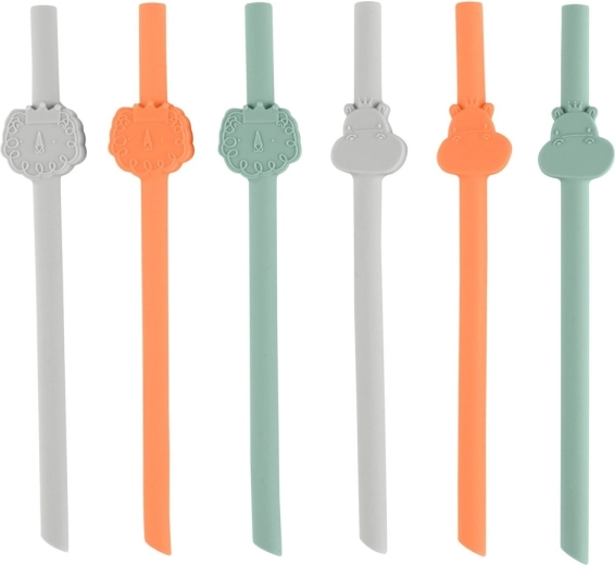 6 pailles en silicone dans le paquet