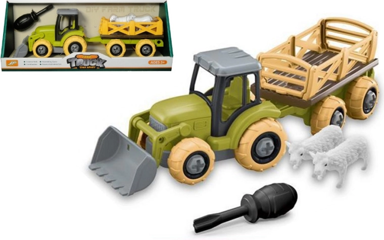 Set agricole à assembler – tracteur avec remorque et animaux