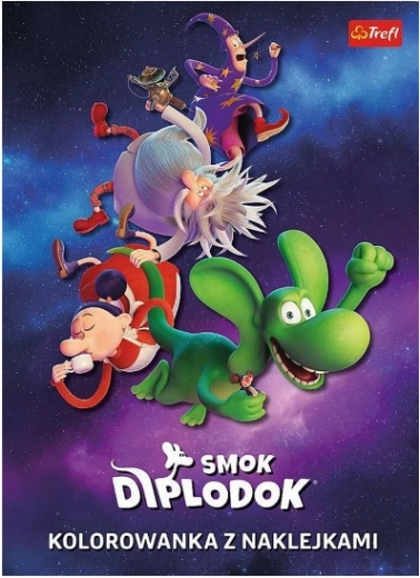 Smok Diplodok – coloriage avec autocollants