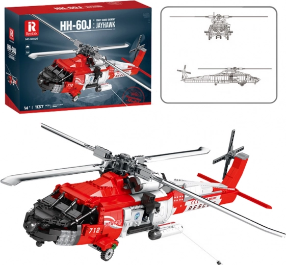 Kit de construction hélicoptère de secours HH-60J Jayhawk 1137 pièces
