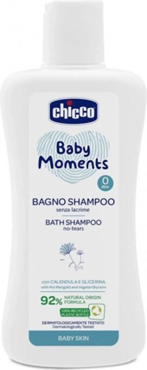 Chicco gel douche 2-en-1 cheveux et corps Baby Moments 200 ml