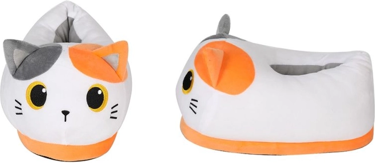 Chaussons en peluche chats orange