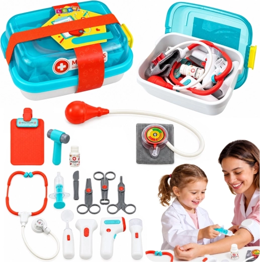 Mallette de docteur pour enfants avec accessoires, lumières et sons (15 pièces)