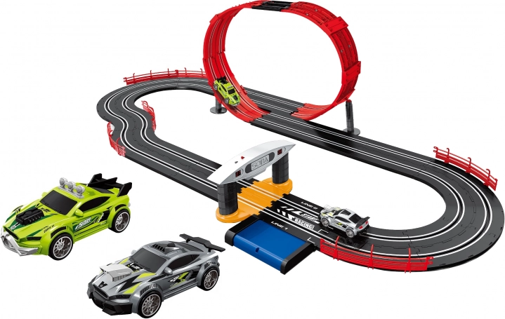 circuit automobile avec boucle 560 cm pour 2 voitures