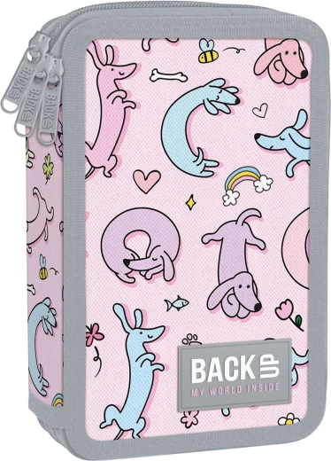 Trousse scolaire à trois compartiments avec équipement BackUP Cute Dogs
