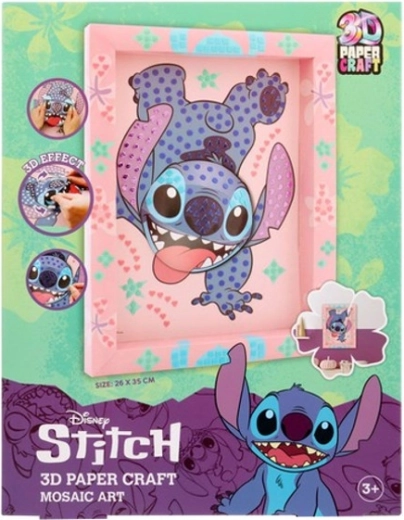 Origami DISNEY tableau Stitch mosaïque 3D en papier 26 × 35 cm
