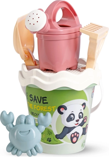 Androni set pastel recyclé pour le sable avec arrosoir, 6 pièces