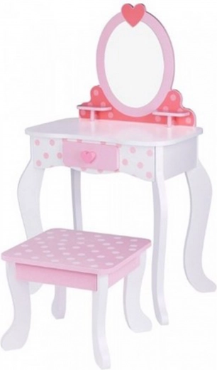 Tooky Toy coiffeuse pour enfants avec tabouret