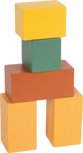 16 blocs en bois colorés