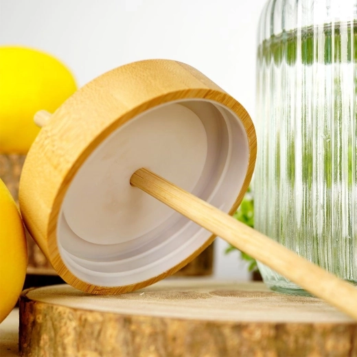 Couvercle et paille écologiques en bambou