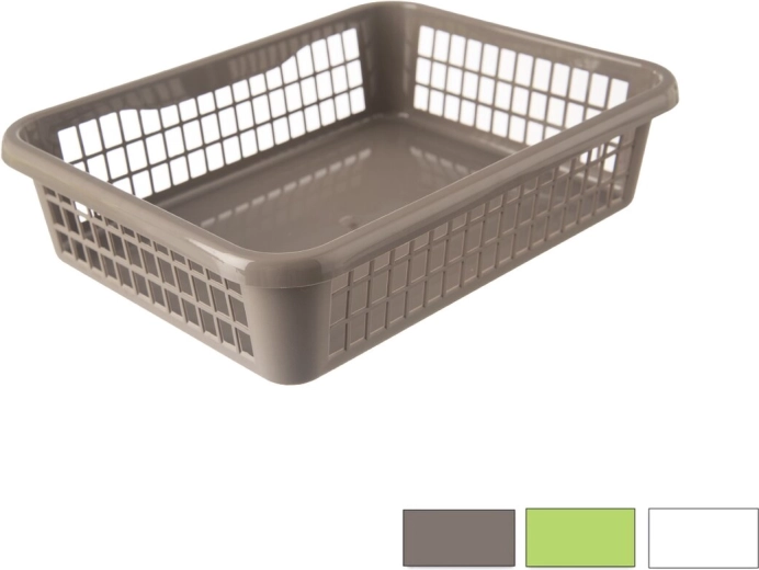 Panier de rangement en plastique UH 25,5 × 19,5 × 6,5 cm, mélange de couleurs