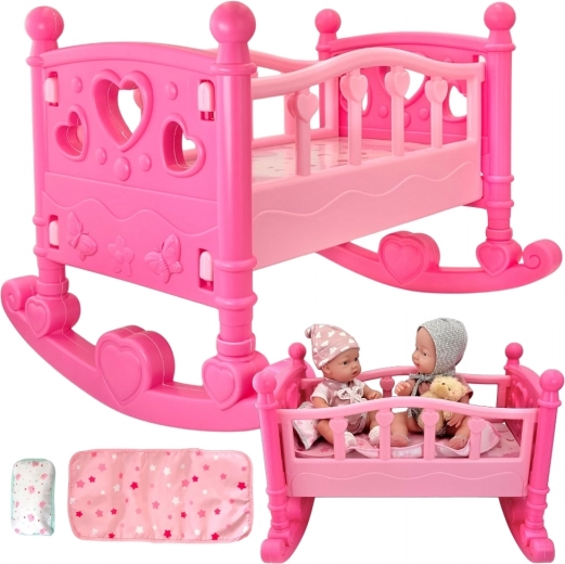 Berceau rose pour poupées Woopie Royal