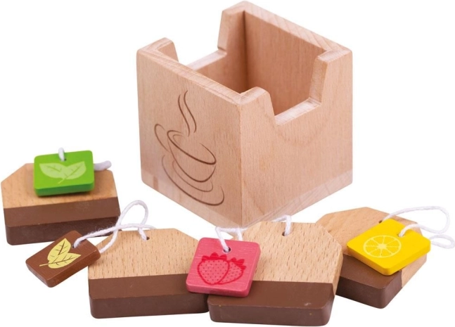 Sachets de thé en bois BIGJIGS TOYS pour cuisine enfant