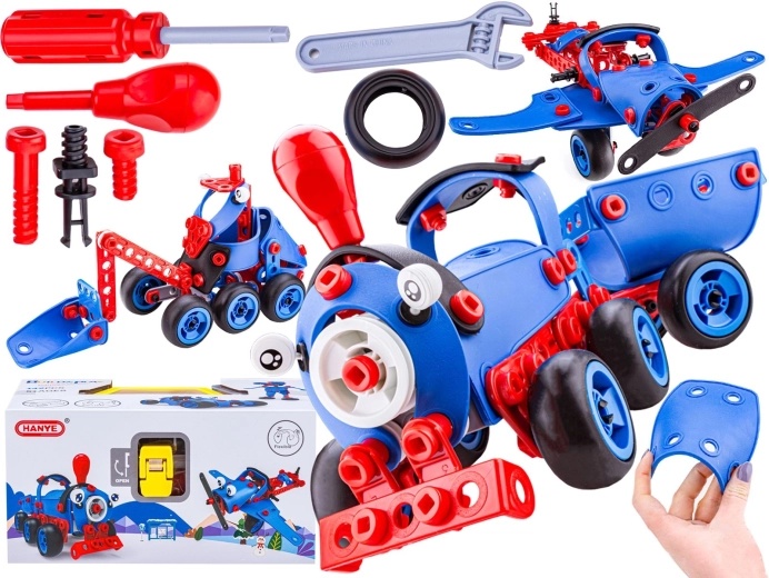Jeu de construction élastique 6 en 1 (142 pièces) – machines et véhicules