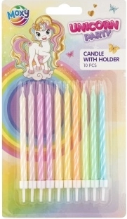 Bougies d’anniversaire motif licorne, 10 pcs