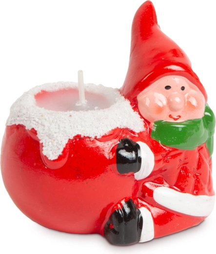 Bougies de Noël avec nain en céramique