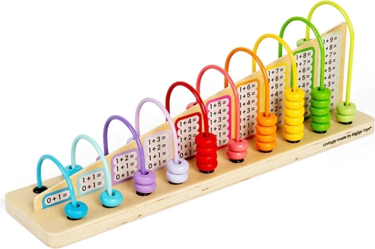 Abacus arc-en-ciel en bois pour enfants