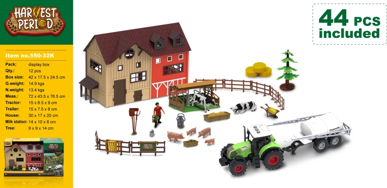 Ferme laitière avec tracteur et effets lumineux et sonores