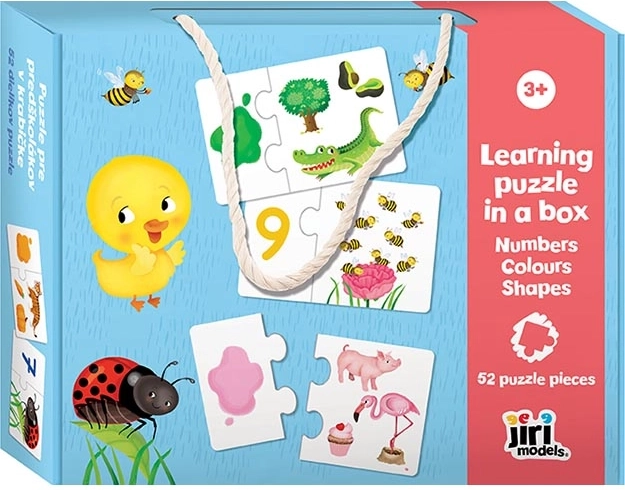 Puzzle pour enfants d’âge préscolaire en boîte : chiffres, couleurs, formes