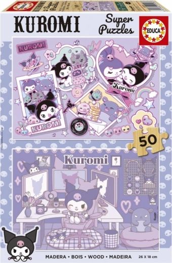 Puzzle en bois Educa Kuromi 2×50 pièces