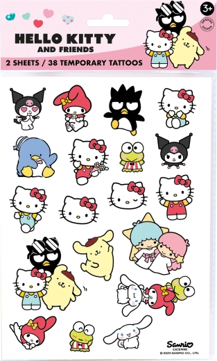 Hello Kitty tatouages temporaires lavables pour enfants (38 pcs)