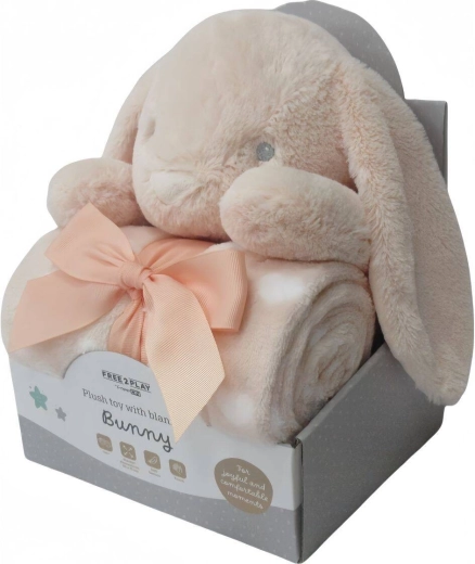 Freeon Free2Play lapin en peluche avec couverture Bunny Peach - 1 pièce