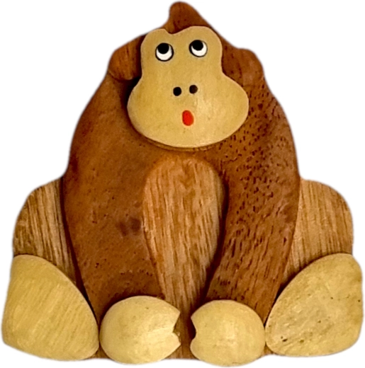Magnette en bois singe marron