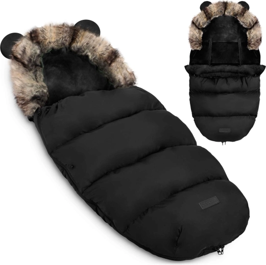 Chancelière d'hiver pour poussette et luge Ricokids Elmi noire