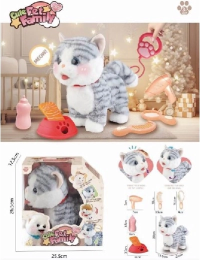 Chat en peluche Bonifác à piles