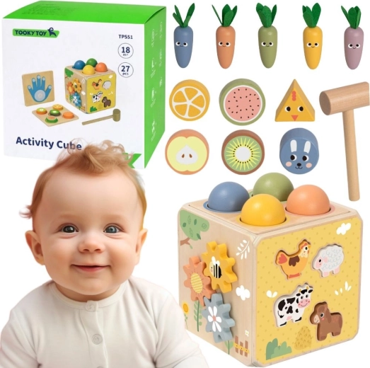 Tooky Toy cube d’activités éducatif en bois 5 en 1