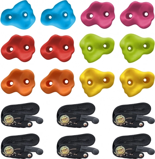 prises d’escalade pour enfants pour arbre avec sangles, 12 pièces