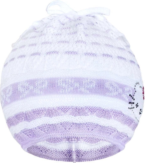 Bonnet-foulard tricoté New Baby Chaton violet 3–4 ans