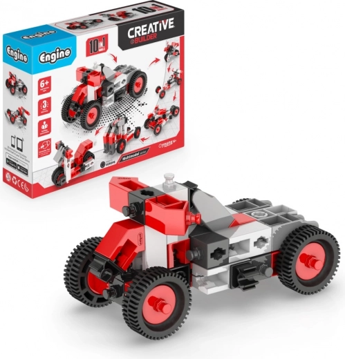 engino creative builder 10 en 1 kit de construction de véhicules pour enfants 6+