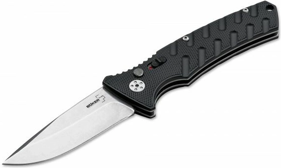 Couteau automatique Böker Plus Strike Drop Point Black, 8,5 cm