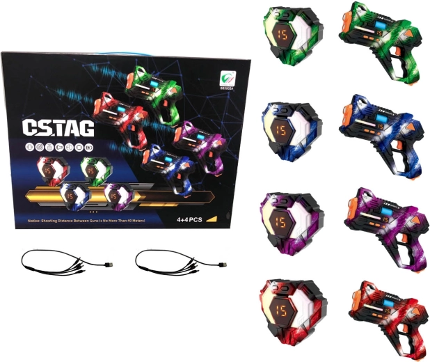 Ensemble de pistolets laser avec gilets et cibles