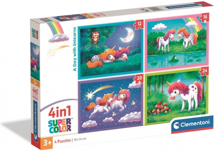 Clementoni puzzle licornes 4-en-1 (12–24 pièces)