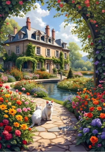 Puzzle Alipson arche fleurie près de la chaumière 1000 pièces