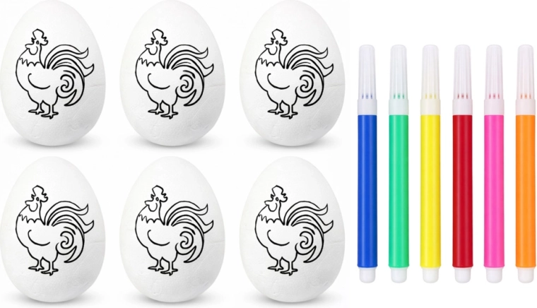 Six feutres de couleur dans le kit