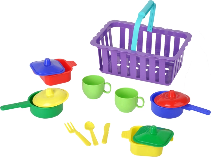 Ensemble coloré pour un jeu de cuisine réaliste