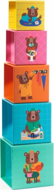 Cubes empilables famille d’ours