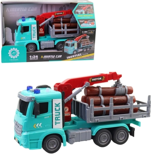 Camion transporteur de bûches avec piles pour enfants