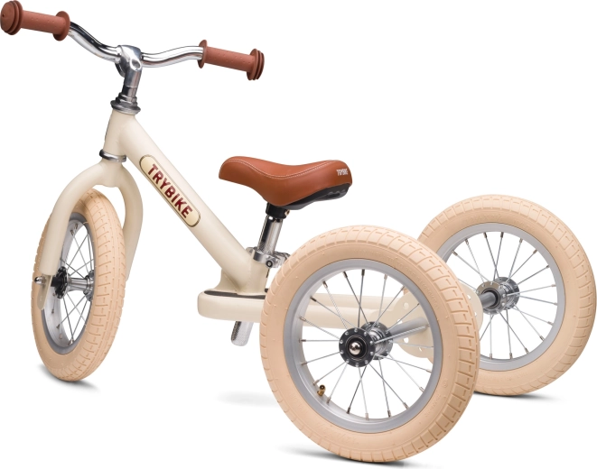 Trybike draisienne enfant 2-en-1 : tricycle et draisienne, coloris crème mat