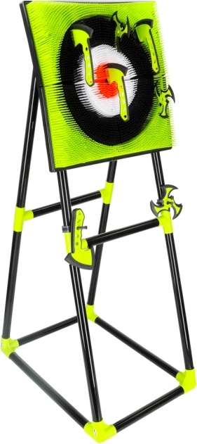 Ensemble XXL de cible à lancer en silicone avec support – haches et shurikens