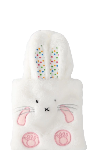 Lapin tout doux au visage brodé