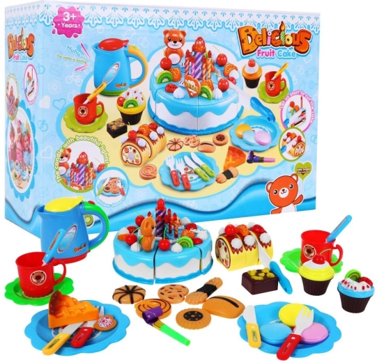 Grand set de fête pour enfants avec gâteau et douceurs, 80 pièces – Bleu